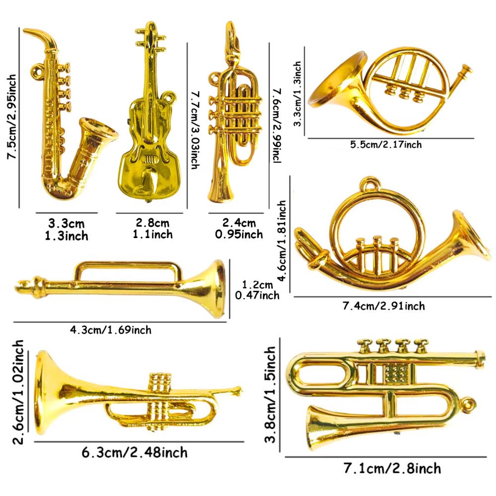 5/18 Pezzi Ornamenti Musicali  - Musical Instrument Xmas Ornaments recensione e prezzo